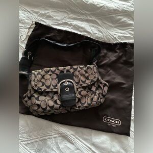 Vintage Y2K Coach Signature Shoulder Bag Black